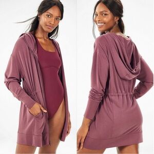 Fabletics Mauve Purple Leah Full Zip Hooded Athletic Jacket Relaxed Fit XS